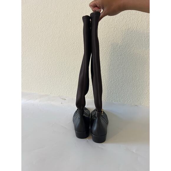 Michael Kors Hamilton Knee High Brown Leather Boots Shoes Women 6M Read - Picture 6 of 15